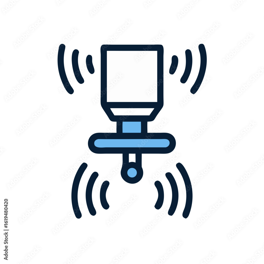 Poster simple flat design data sending device on black background