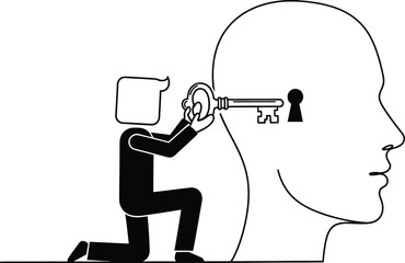 Unlocking mind key solution success idea insight thinking knowledge