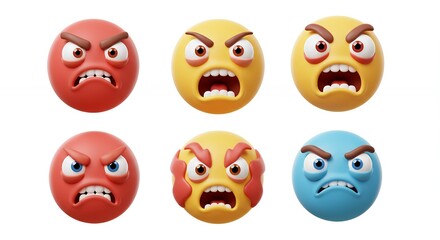 Angry emoji faces illustration graphic design