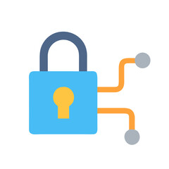 Cybersecurity padlock with circuit board connection symbolizes digital safety