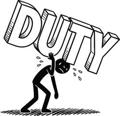 Stick figure duty burden responsibility stress work pressure concept
