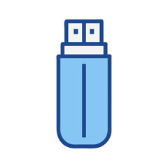 Isolated USB drive icon on black background for concepts