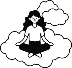 yoga girl vector illustration