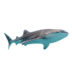 Whale shark swimming gracefully in ocean water isolated on transparent background