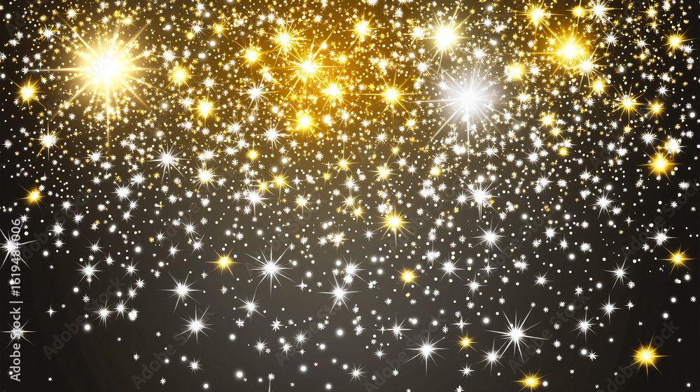 Poster elegant gold and white background adorned with shimmering stars creating a classy atmosphere