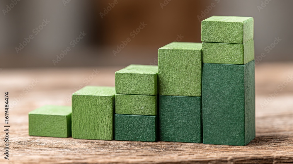 Poster single green wooden block representing strength and stability in the resilience index tracker for su