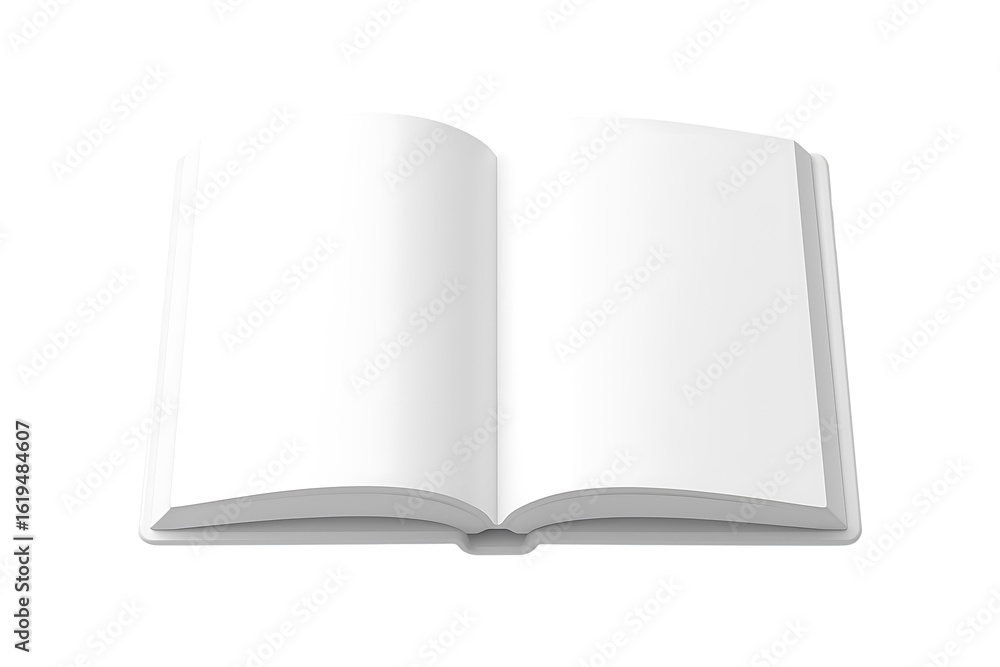 Poster 3d open blank book isolated on a transparent background