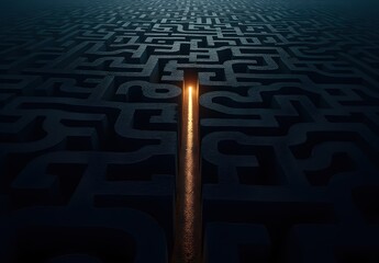 Candlelight Pathway Through a Dark Maze