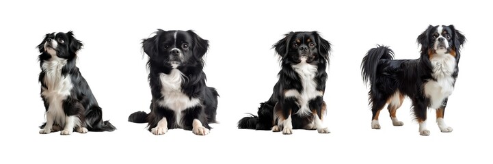 Japanese Chin Dog Set Isolated on Transparent Background. PNG.