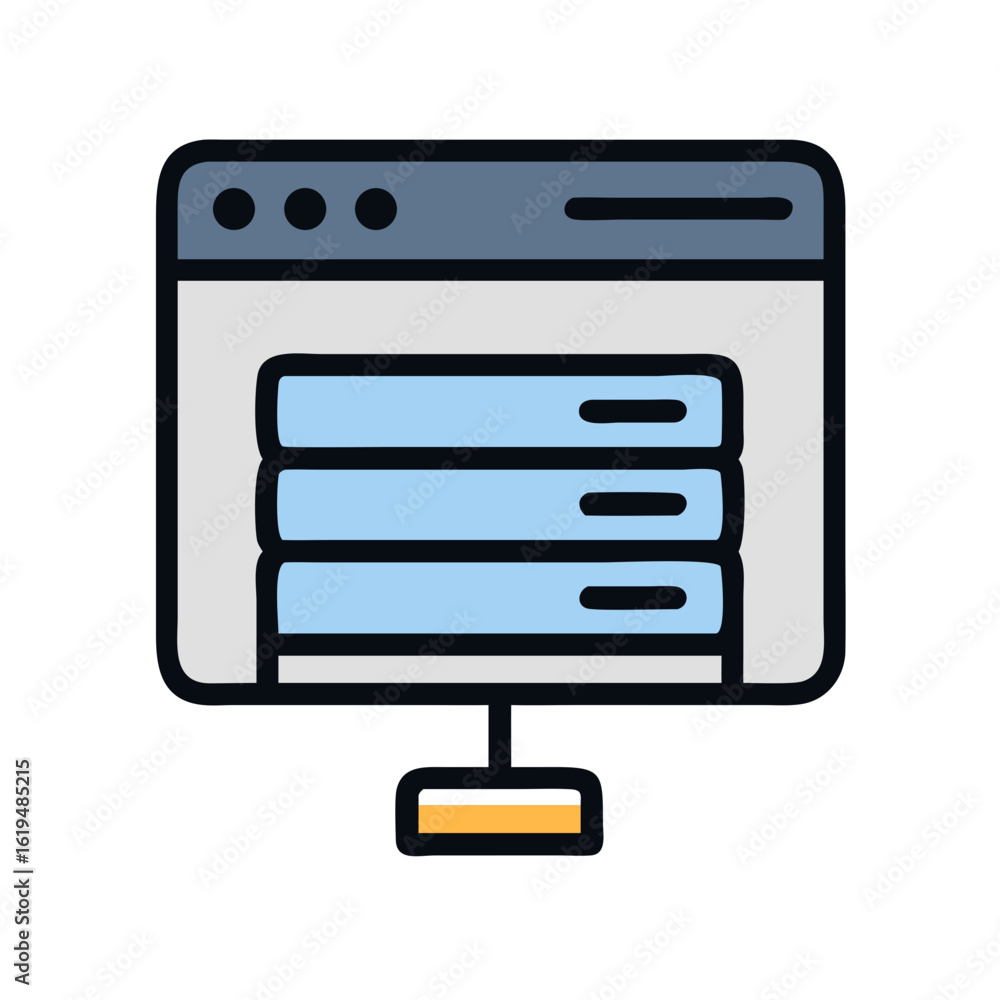 Aufkleber simple flat server icon representing cloud computing technology