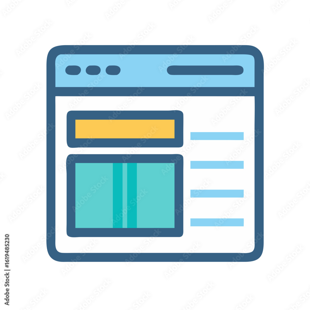 Poster stylized website interface showcasing digital content layout design