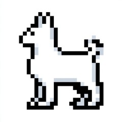 Fototapeta premium Pixelated White Dog Illustration on White Background