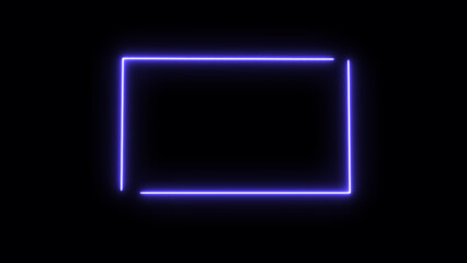 Glowing neon rectangle signifying a portal to a futuristic dream in the darkness with bold and