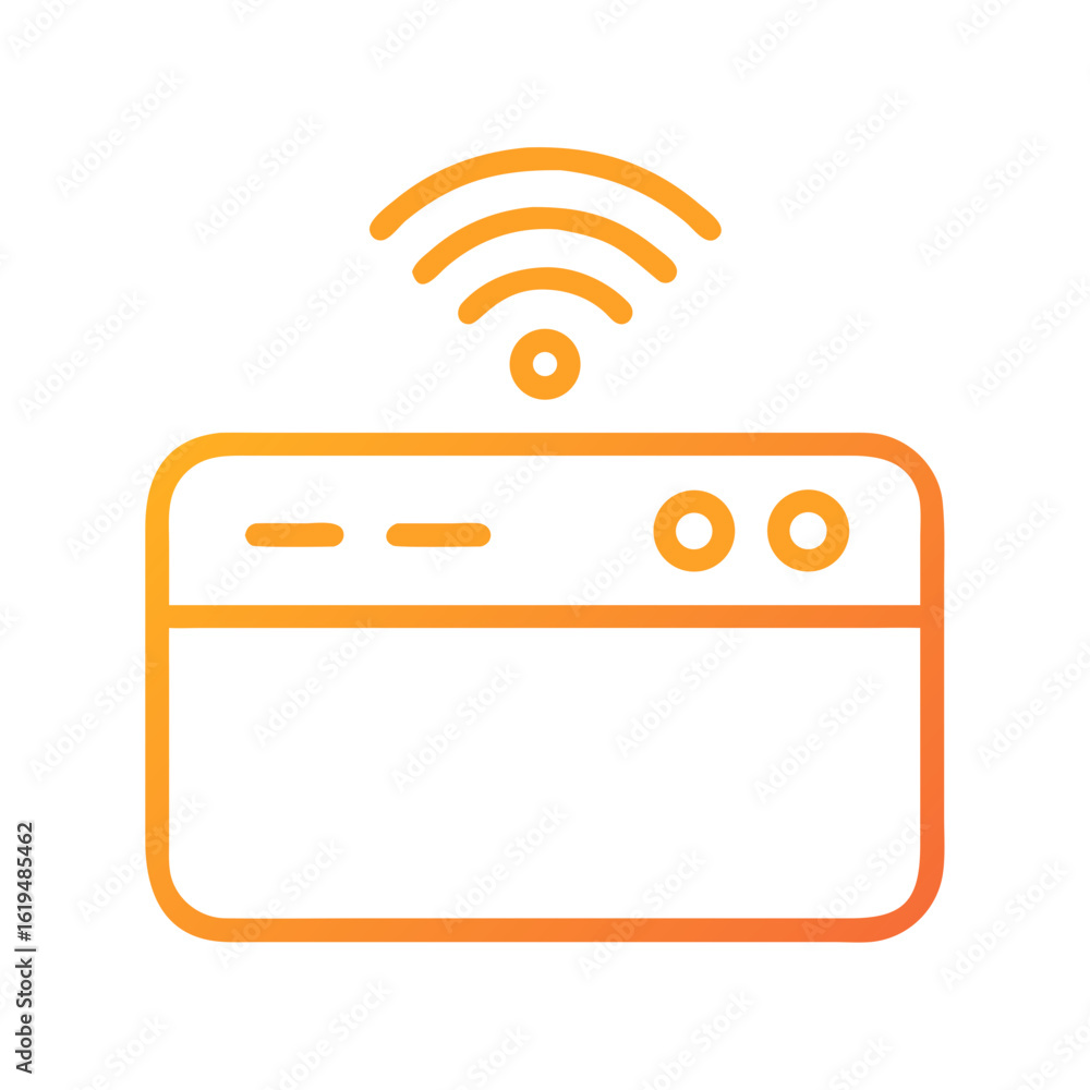 Poster internet router device with wifi signal, minimalist design