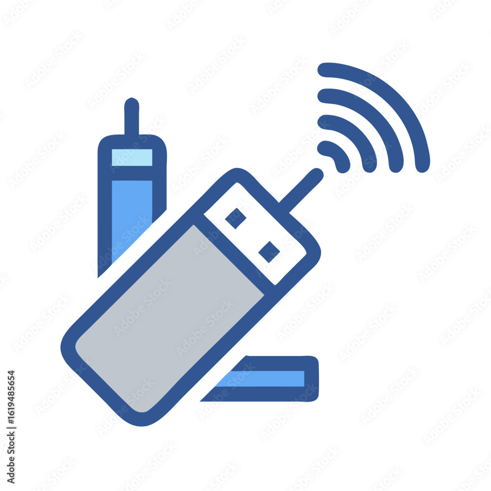 Poster wireless technology graphic icon for data transmission communication device