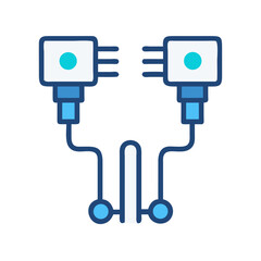 Abstract icon showing digital connection with simple geometric shapes