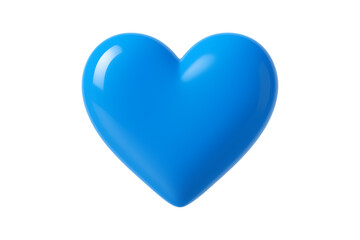Fototapeta premium Love Symbol 3D Blue Heart Shape Isolated on a Transparent Background