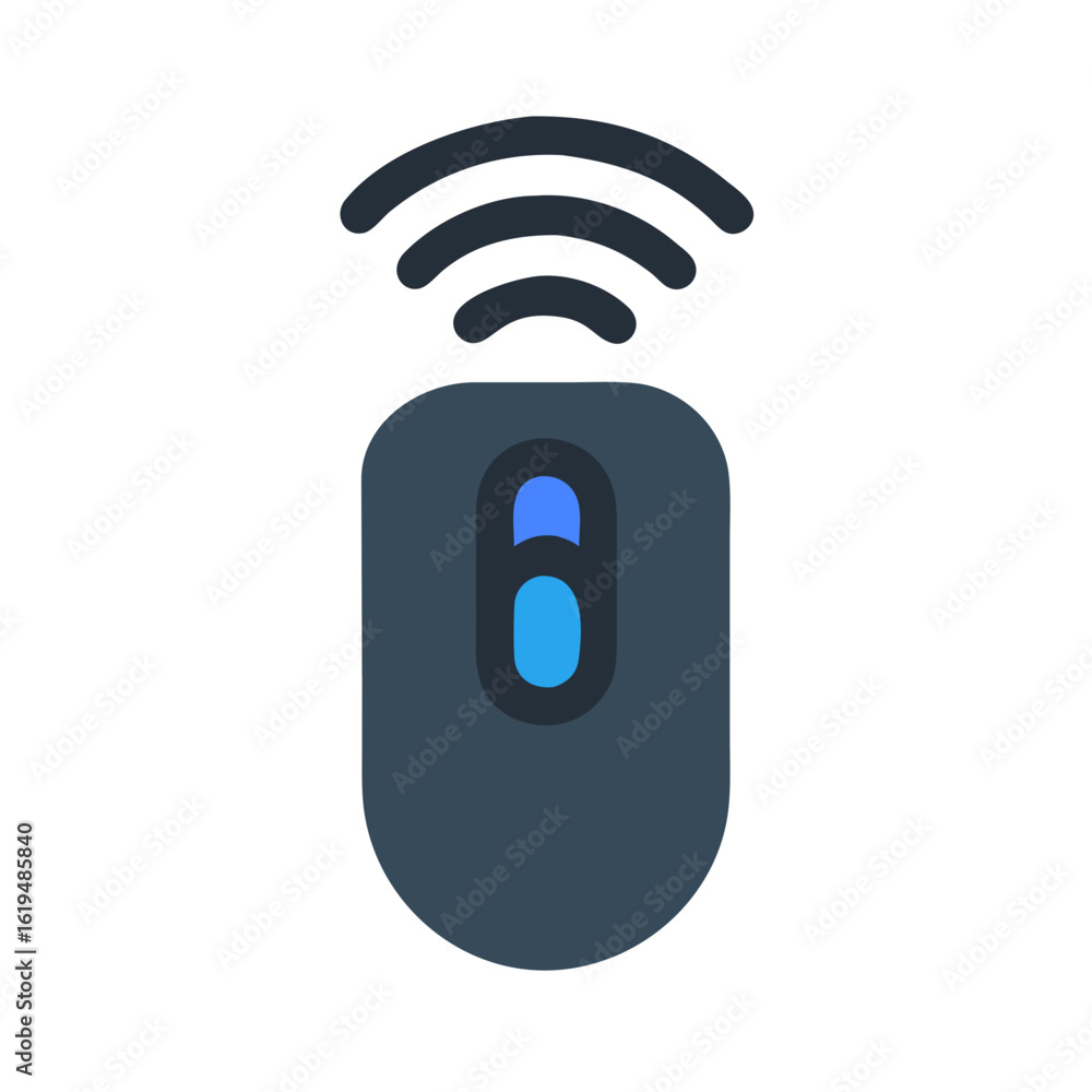 Poster wireless mouse icon design element on black background