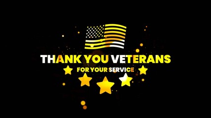 Gold thank you veterans for your service design concept ,templates for poster, cover, banner, social media