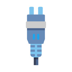 Blue electrical plug or connector on a black background