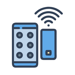 Smartphone and smart hub illustration showing data connectivity