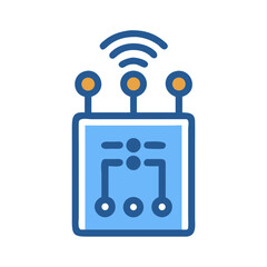 Wireless Module Flat Illustration on Black Background Connectivity Concept