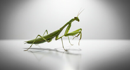 A rare view of a mantis in resting mode, bringing tranquility and elegance into an ultra-detailed macro capture.