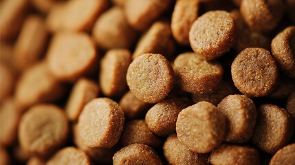 Pet food kibble close-up