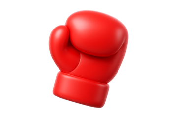 Sports Equipment Boxing Glove 3D Render Isolated on a Transparent Background