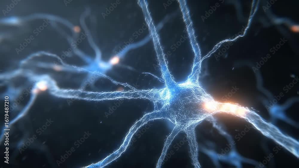 Aufkleber hightech graphical display of serotonin diffusion in brain tissue highlighting erratic flashes and i