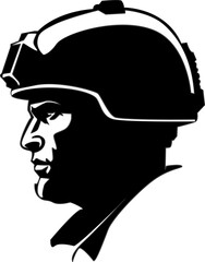 silhouette of a salute soldier military salute in black and white background.