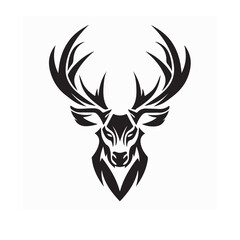 Deer head logo design with antlers, perfect for rustic home or wall decoration
