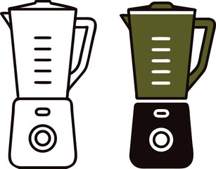 Blender Icons. Black and White Vector Illustration. Kitchen Appliance for Chopping and Whipping Products. Household Appliances Concept
