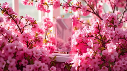 Petal-Perfect Display: The Cherry Blossom Podium

