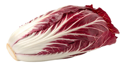 Fresh radicchio head isolated on transparent background