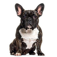 Fototapeta premium French Bulldog sitting, front view