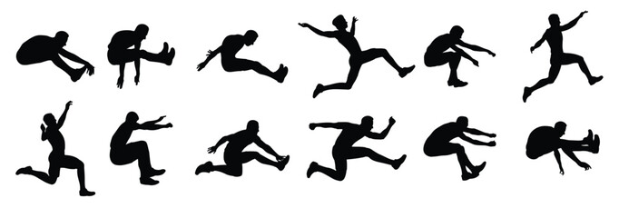 Long jump silhouette, Long jumping silhouette, Athletics long jump silhouette, Long jump vector, Long jump svg, Long jumping svg, Long jumper silhouette
