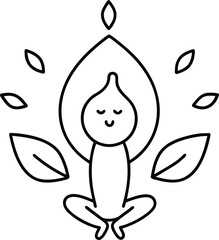 vector illustration of a drop of water with leaf