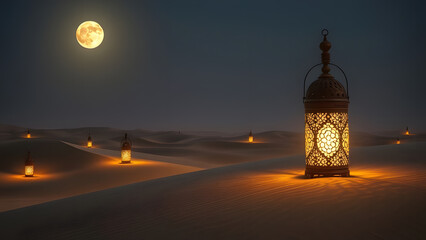 Midnight Glow Lantern by the Sea