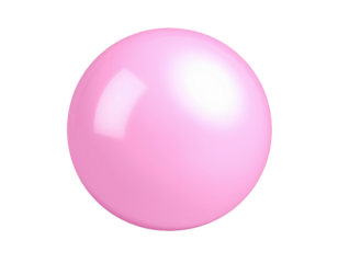 Glossy Pink Bubblegum Ball with a Smooth Finish 