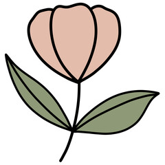 Flower illustration with outline