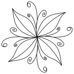 black and white floral ornament