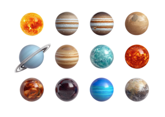 Solar system planets graphic.