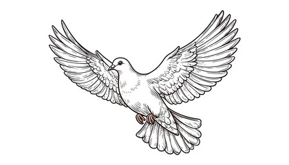 Fototapeta premium Elegant white dove in flight