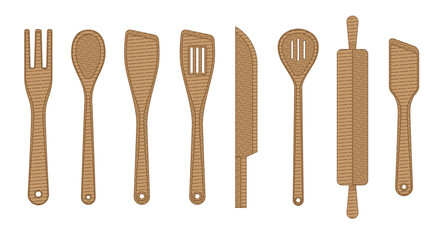 Hand-drawn illustration of various kitchen utensils. Detailed line art of pots, pans, spoons, forks, knives, cups, and more, set against a white background

