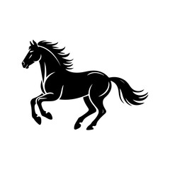 black horse silhouette illustration