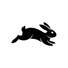 Rabbit silhouette vector illustration, easter bundle, fluffy bunnies in poses