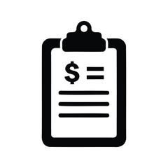 Fototapeta premium Clipboard with dollar sign and equals symbol representing financial balance sheet