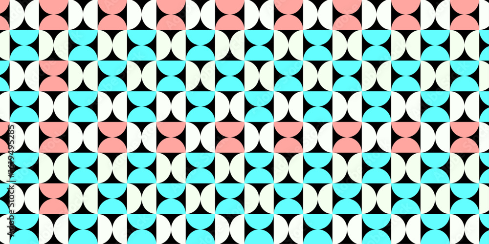 Aufkleber vector seamless pattern with abstract lines and flower design. abstract geometric fabric circle flor