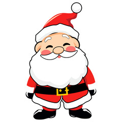 Smiling Santa Claus in Red Outfit